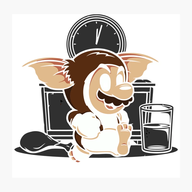 Mischievous Gremlin's Late Night Adventure Throw Pillow