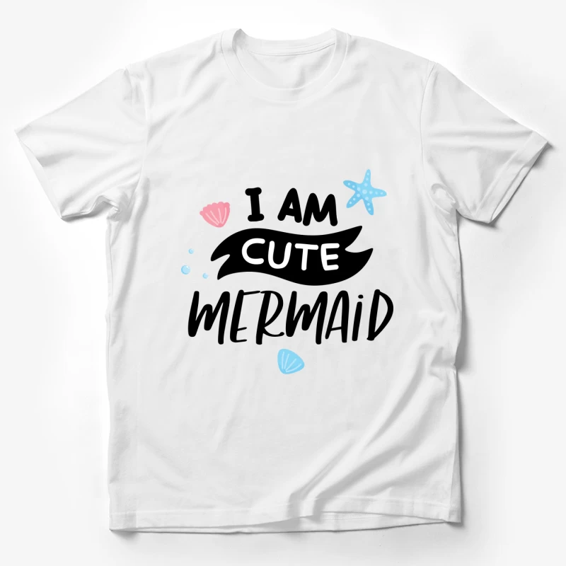 Illustration mignonne de sirène avec étoiles de mer Homme T-Shirt