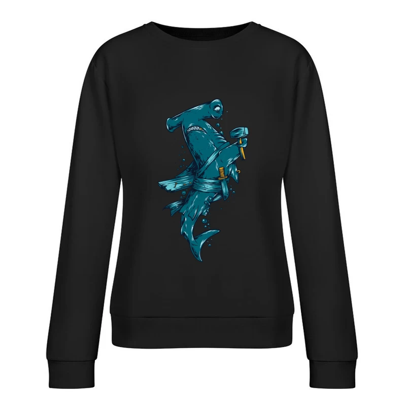 Requin marteau pirate avec maillets Femme Sweat-shirt à enfiler