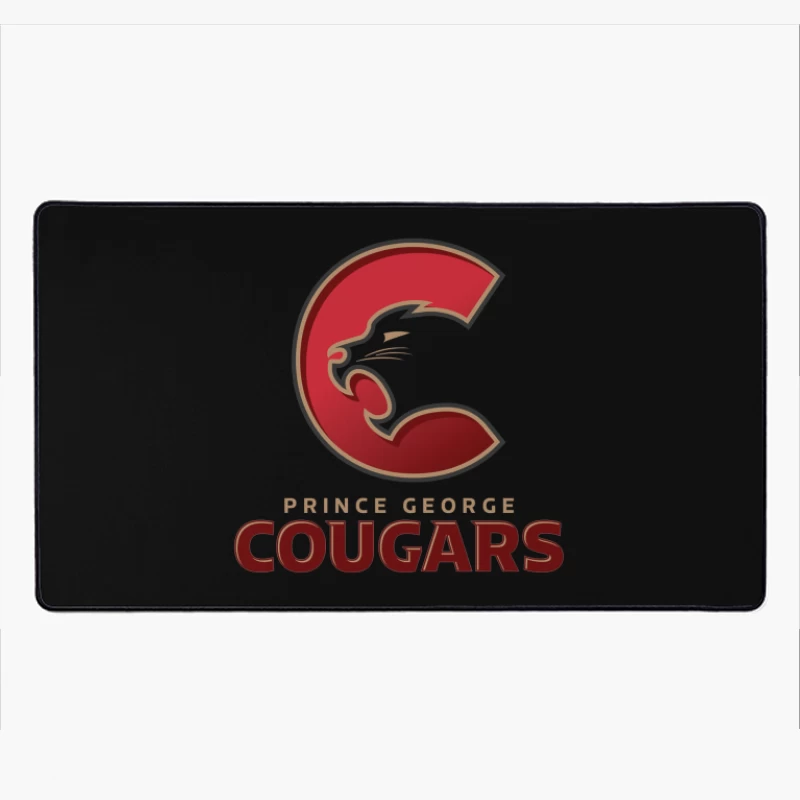 Prince George Cougars Hockey Team Logo Design Desk Mat