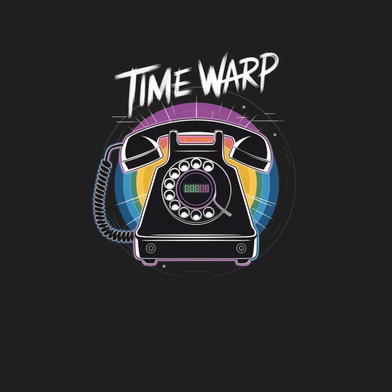 Retro Rotary Phone with Rainbow Time Warp Design Male Tank Top