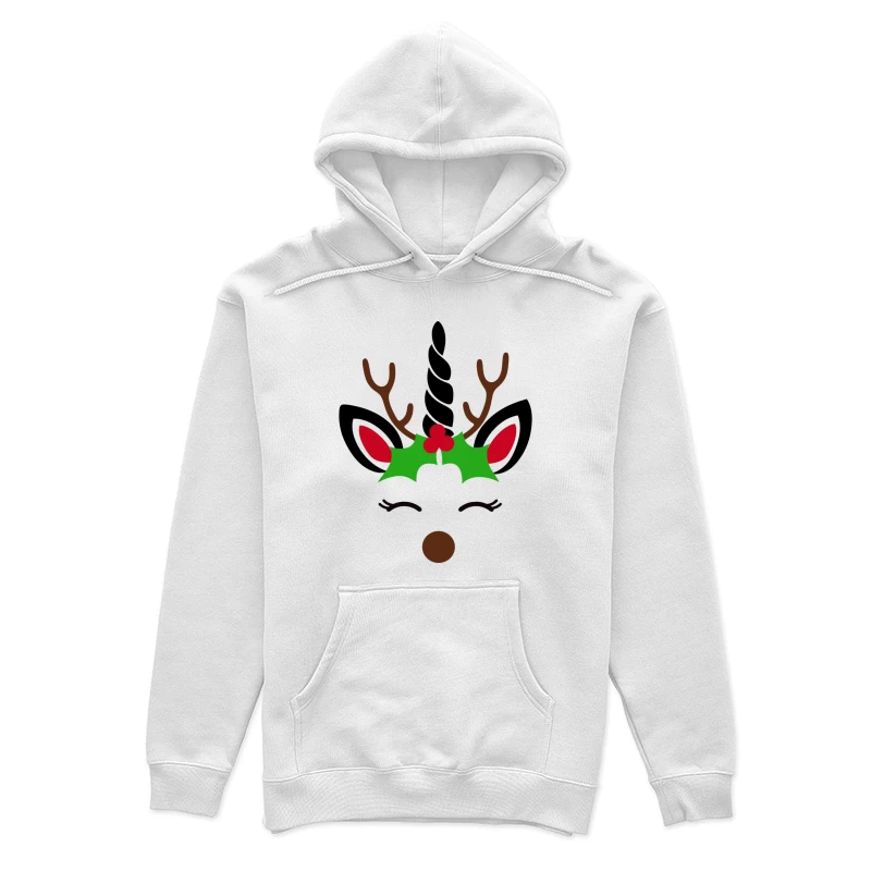 Licorne de Noël avec bois de renne Femme Sweat à capuche