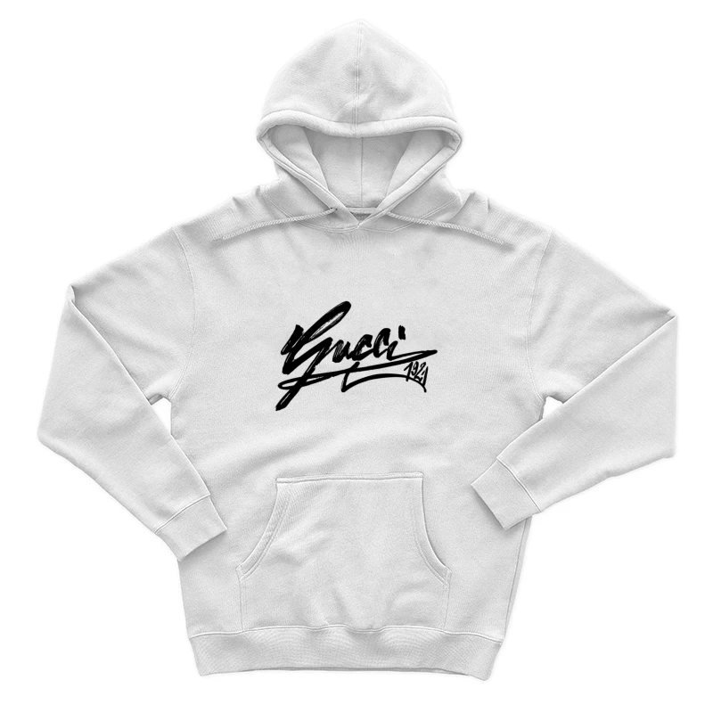 Logo Gucci noir sur fond blanc Homme Sweat à capuche