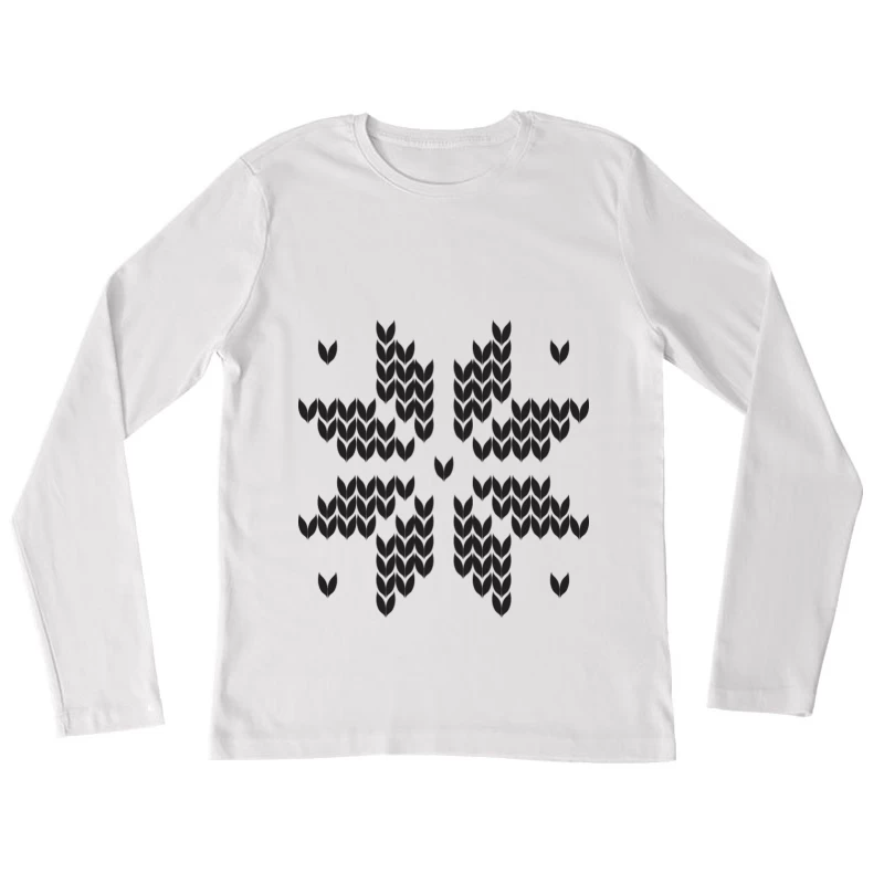 Motif géométrique en chevrons Femme Manches Longues T-Shirt