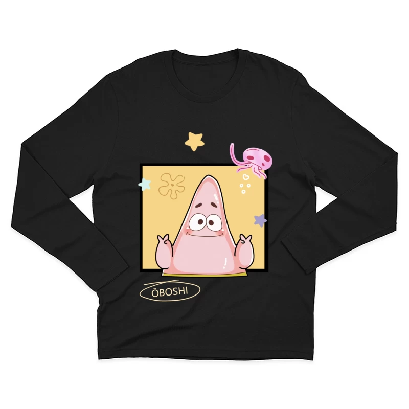 Niedliche Meereskreatur Illustration Herren Langarm T-Shirt