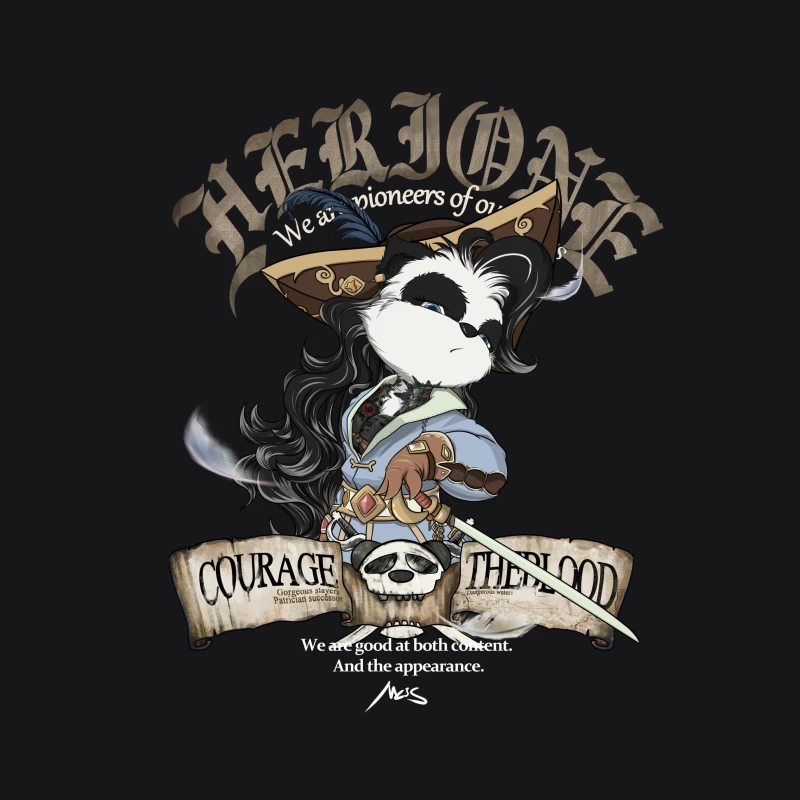 Heldin Katze mit Schwert und Totenkopf Herren Pullover Hoodie