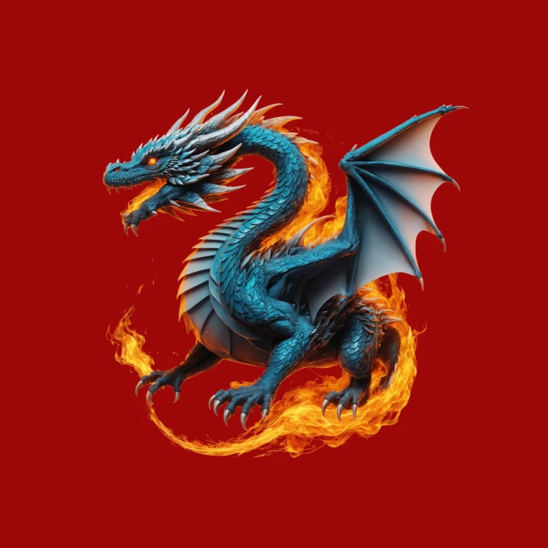 Mythical Fire-Breathing Dragon Mouse Pad
