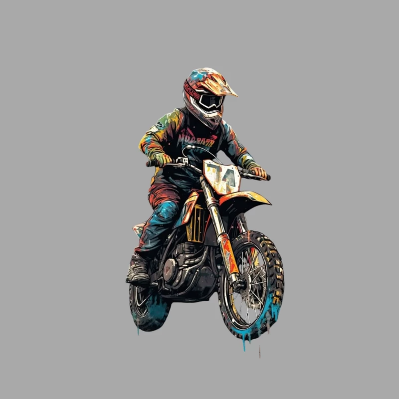 Dynamic Motocross Rider in Action Male Pullover Hoodie