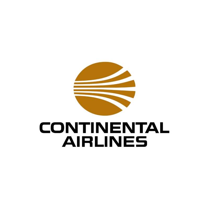 Continental Airlines Vintage Corporate Logo with Gold Globe Design Throw Pillow