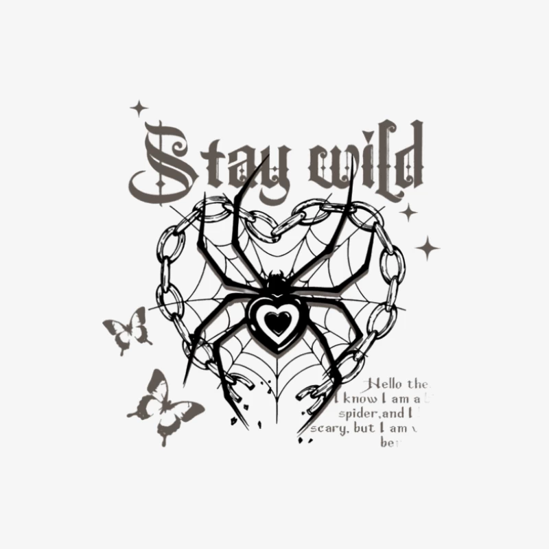 Bleib wild mit Spinne und Herzen Herren Langarm T-Shirt