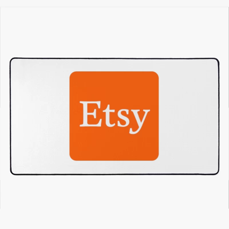 Etsy Official Logo - Orange Square E-commerce Marketplace Icon Desk Mat