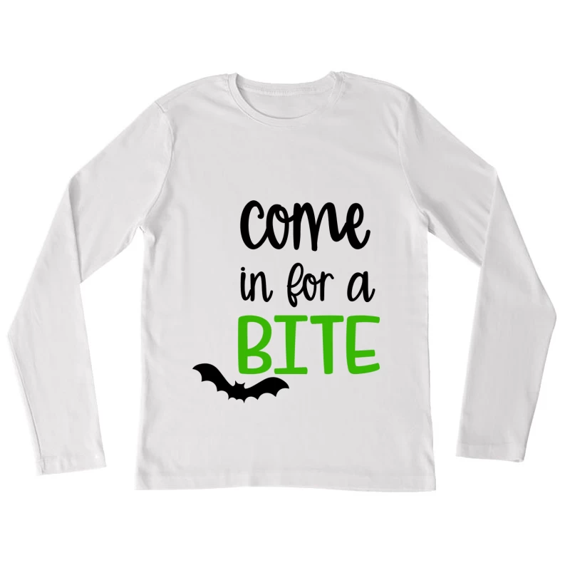 Invitation d'Halloween avec chauve-souris Femme Manches Longues T-Shirt