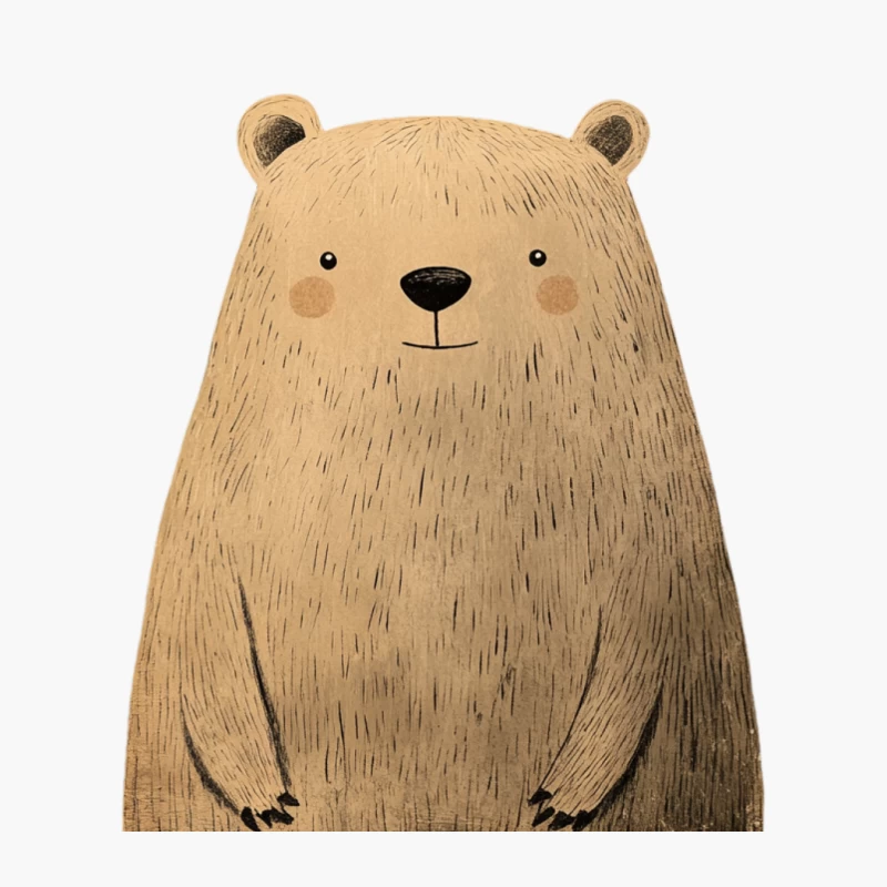 Cute Cartoon Bear Illustration Cotton Tote Bag