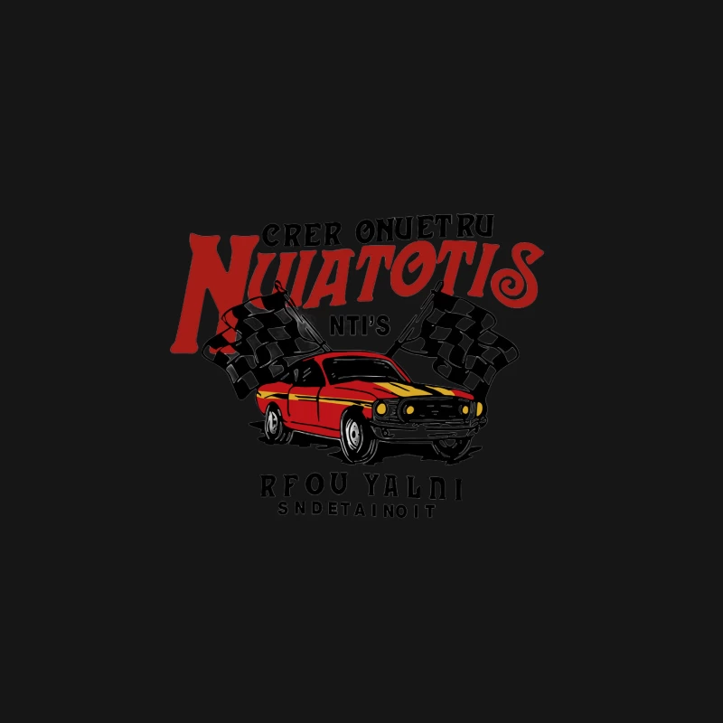 Klassisches Auto mit Rennflaggen Herren T-Shirt