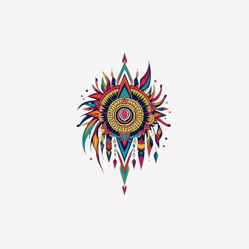 Vibrant Tribal Mandala Art Male T-Shirt
