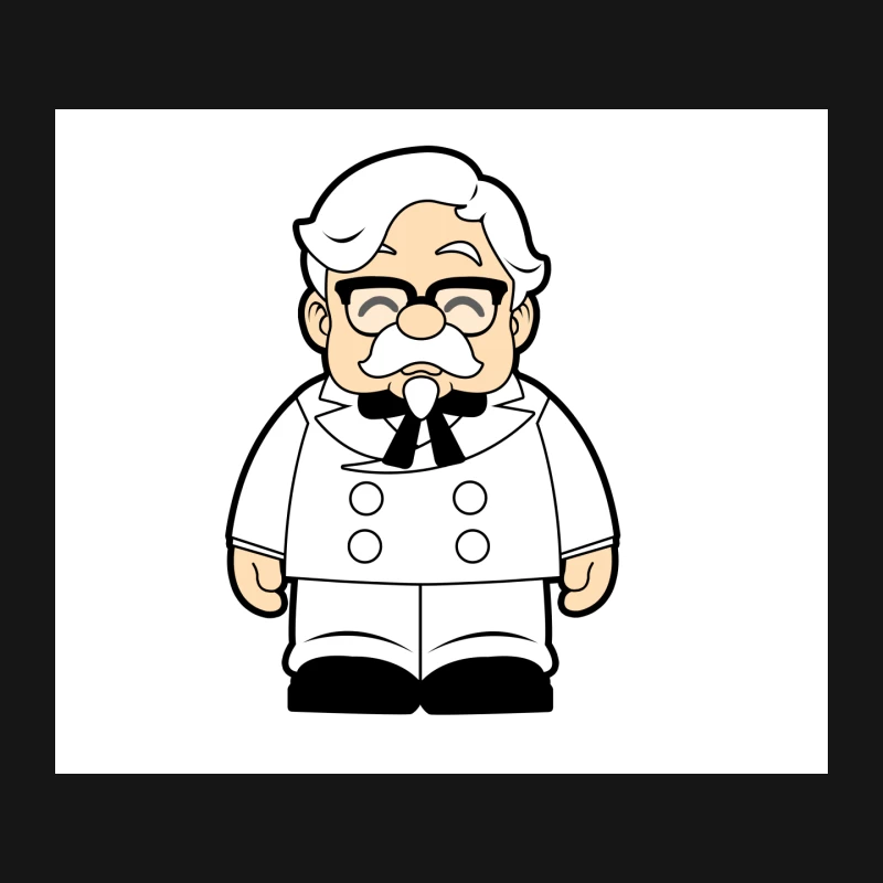 Elderly Cartoon Chef Character in White Uniform Mouse Pad