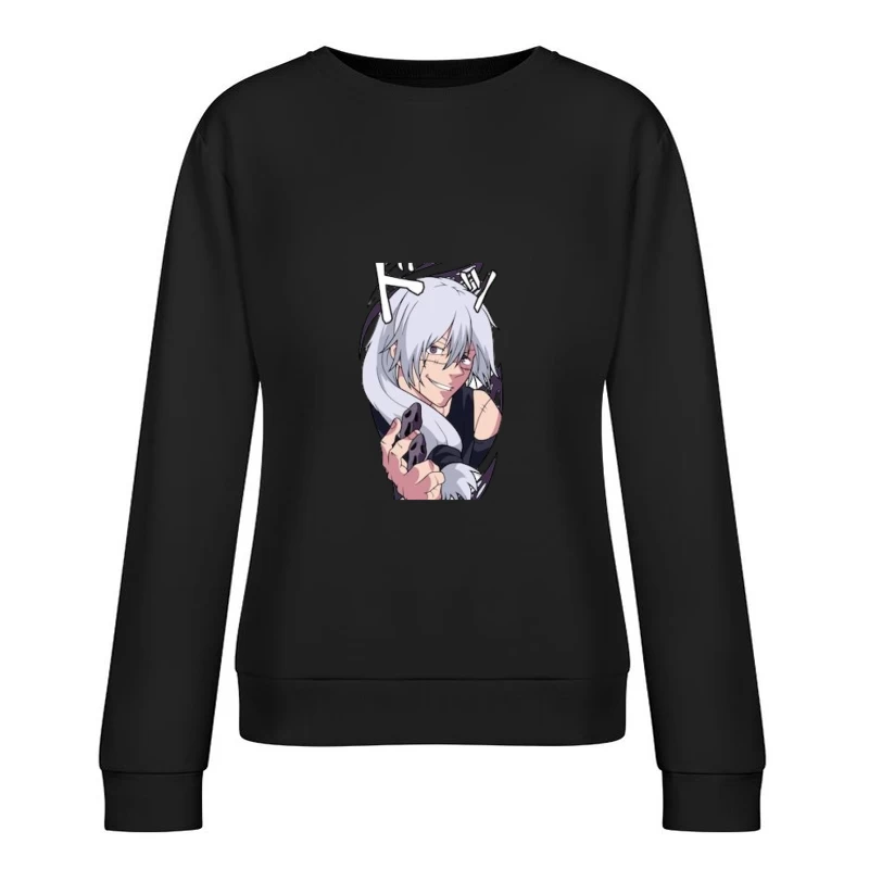 Manga-Charakter mit grauen Haaren Damen Pullover Sweatshirt