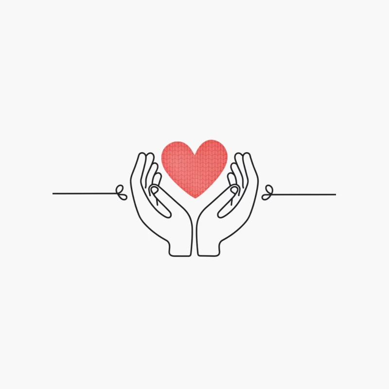 Caring Hands Holding Heart: Symbol of Love and Support Cotton Tote Bag