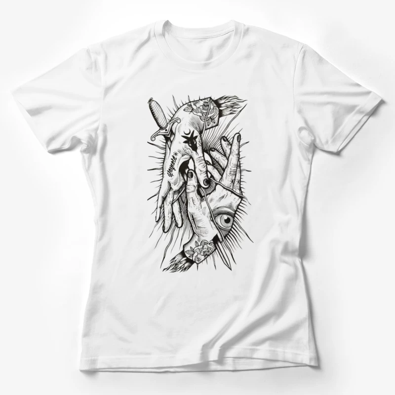 Œuvre d'Art Abstraite Sombre Femme T-Shirt