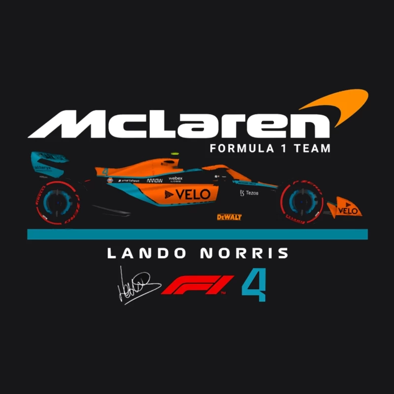 McLaren Formula 1 Racing Car #4 with Gulf-Inspired Livery Male Pullover Hoodie