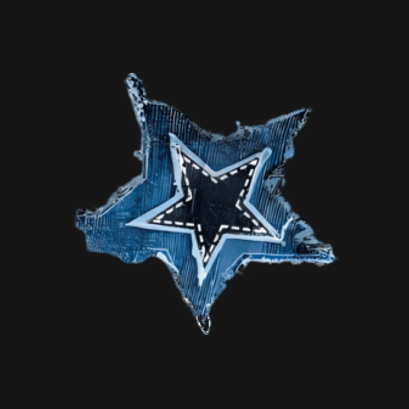 Blauer Stern mit texturierter Oberfläche Herren T-Shirt