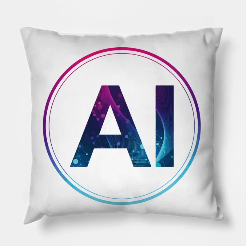 Futuristic AI Network – A Vision of Digital Innovation Throw Pillow