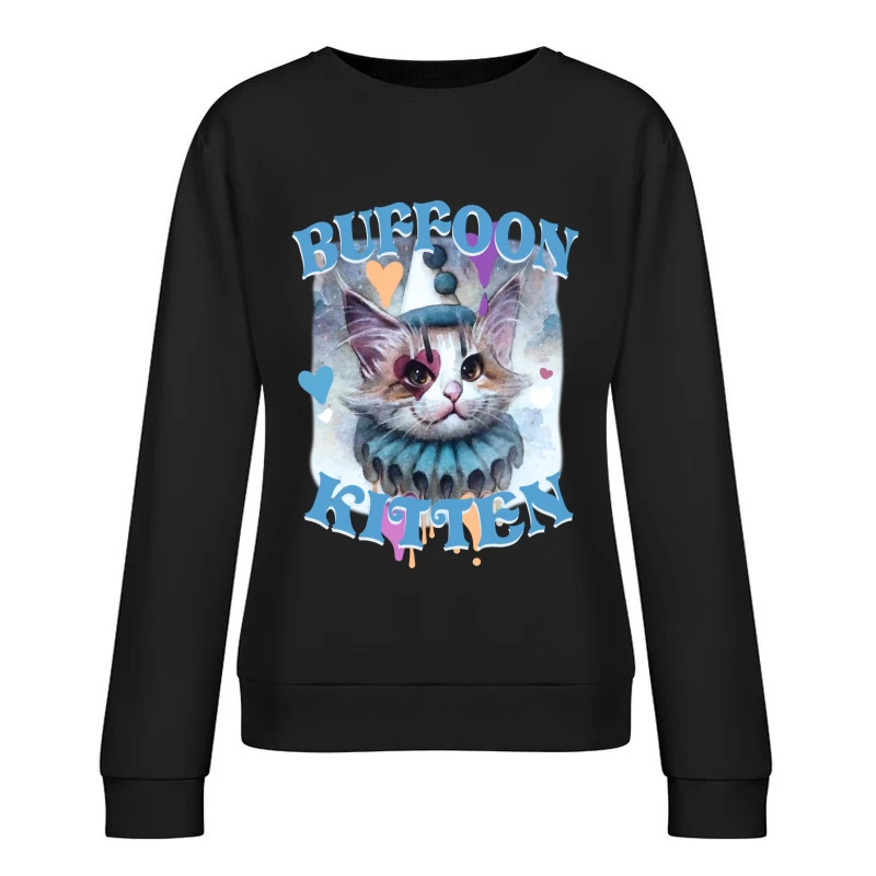 Buffoon-Kätzchen Kunst Damen Pullover Sweatshirt