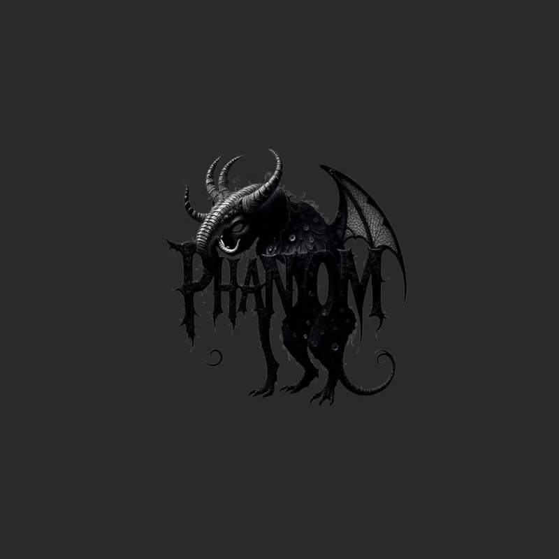 Gothic Phantom Beast with Horns and Wings Dark Art Illustration Baseball Cap