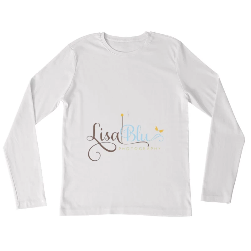 Logo Lisa Blu Fotografia con Farfalla Maglietta maniche lunghe Donna