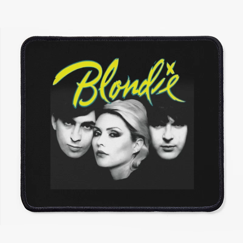 Iconic Black and White Portrait of New Wave Band Blondie Mouse Pad