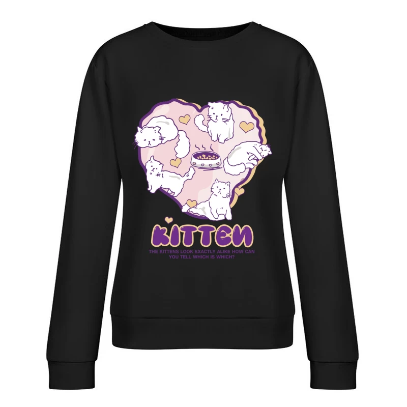 Niedliche Kätzchen bilden ein Herz Damen Pullover Sweatshirt
