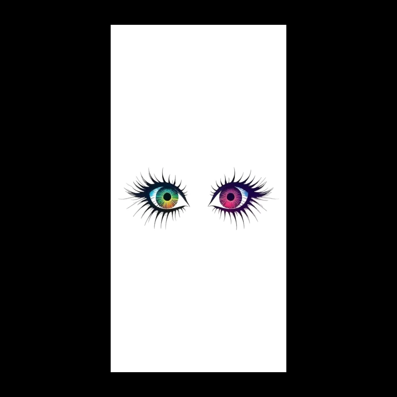 Artistic Illustration of Colorful Heterochromatic Eyes iPhone Case