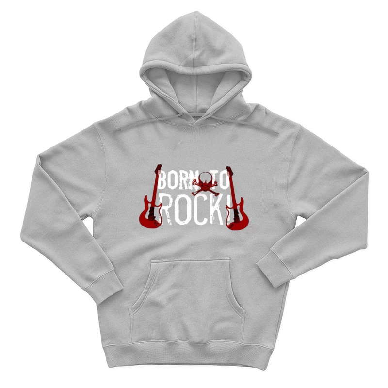 Rock Music Design Featuring Guitars and Skull Male Pullover Hoodie