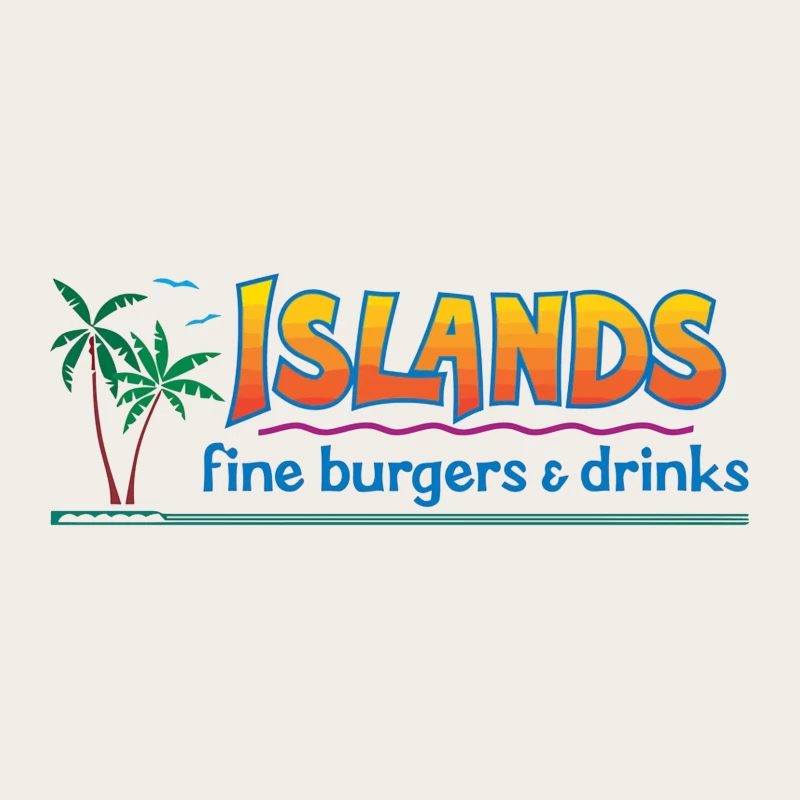 Islands Restaurant Tropical-Themed Burger & Drinks Logo Bucket Hat