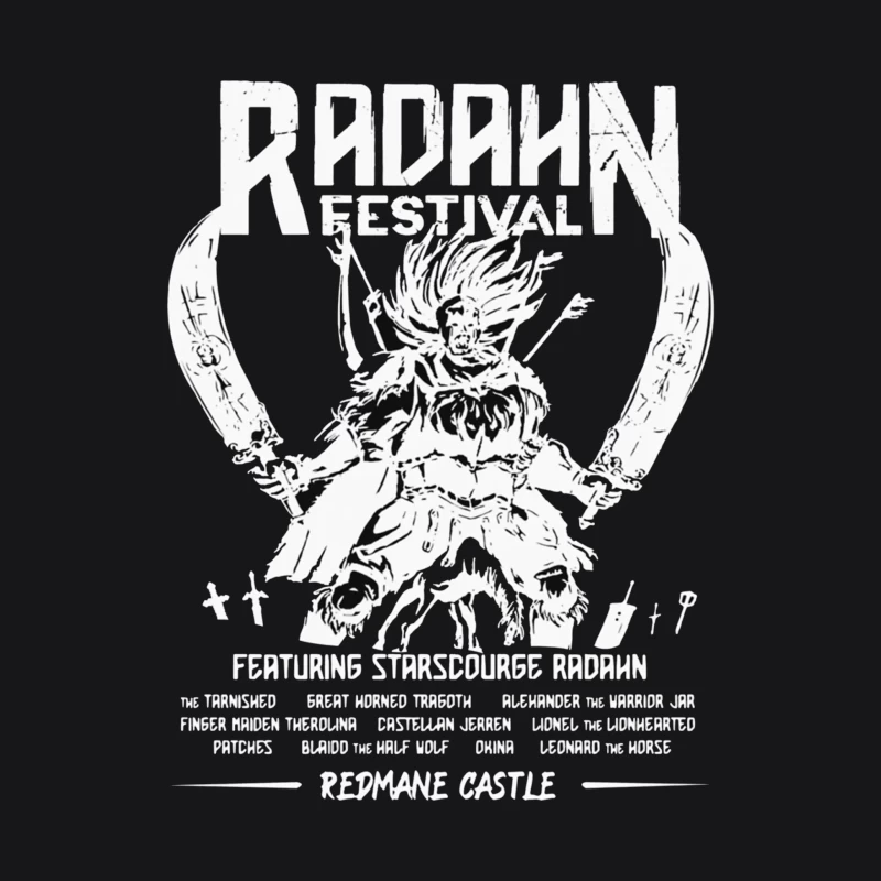 Black and White Manga-Style Festival Poster for Radahn Event Male Pullover Hoodie