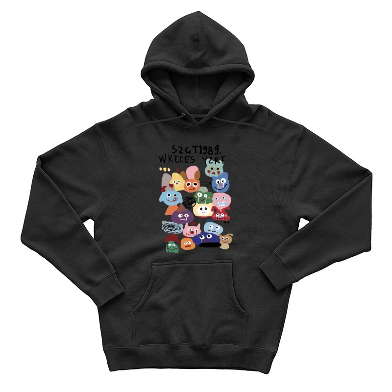 Bunte Monster Gesichter Illustration Herren Pullover Hoodie