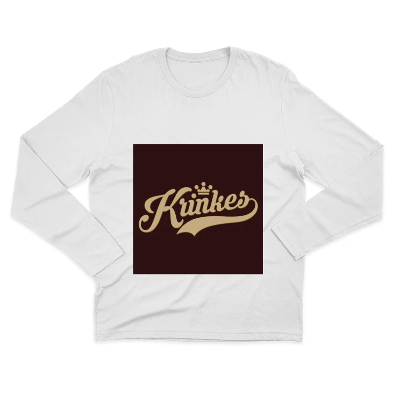 Design emblématique Krinkes en or sur fond sombre Homme Manches Longues T-Shirt