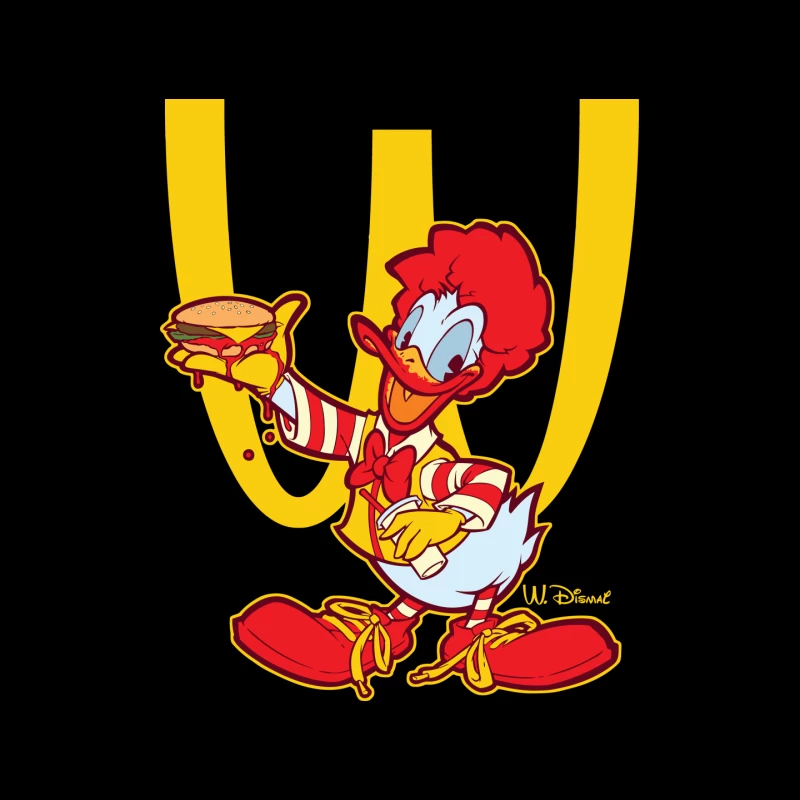 Cartoon Fast Food Character Holding a Burger Mouse Pad