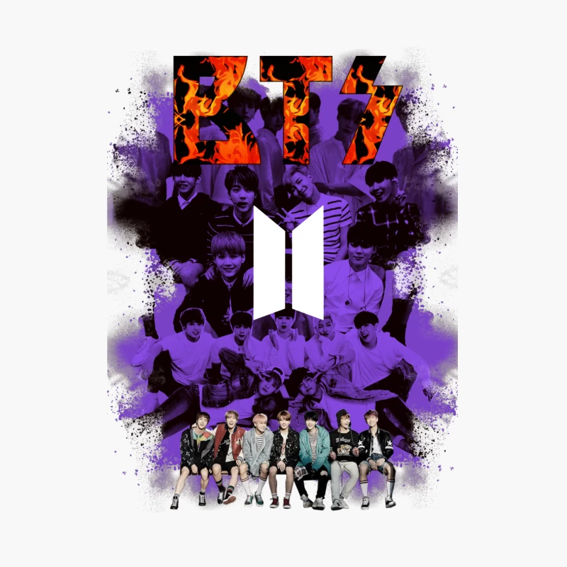 BTS K-Pop Group Art Cotton Tote Bag