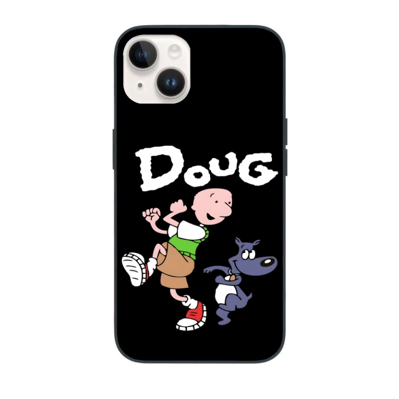 Cartoon Character Running with Dog iPhone Case