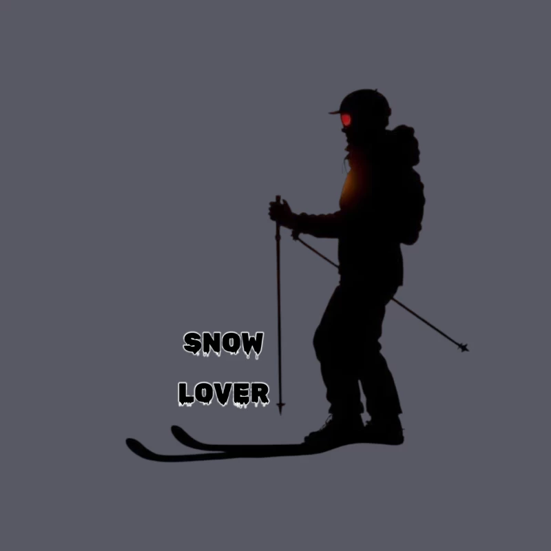 Silhouette of Snow Lover Skiing Mouse Pad