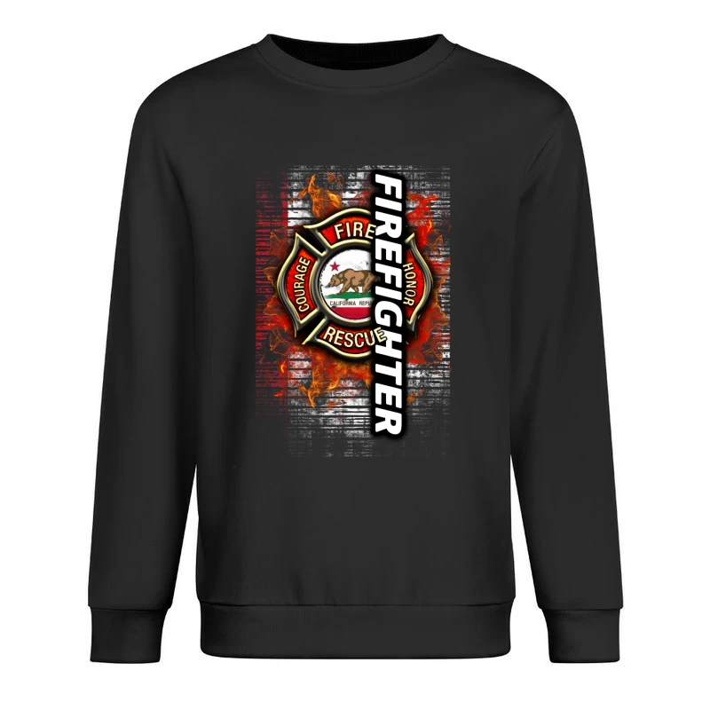 Emblème de pompier courageux de Californie Homme Sweat-shirt à enfiler