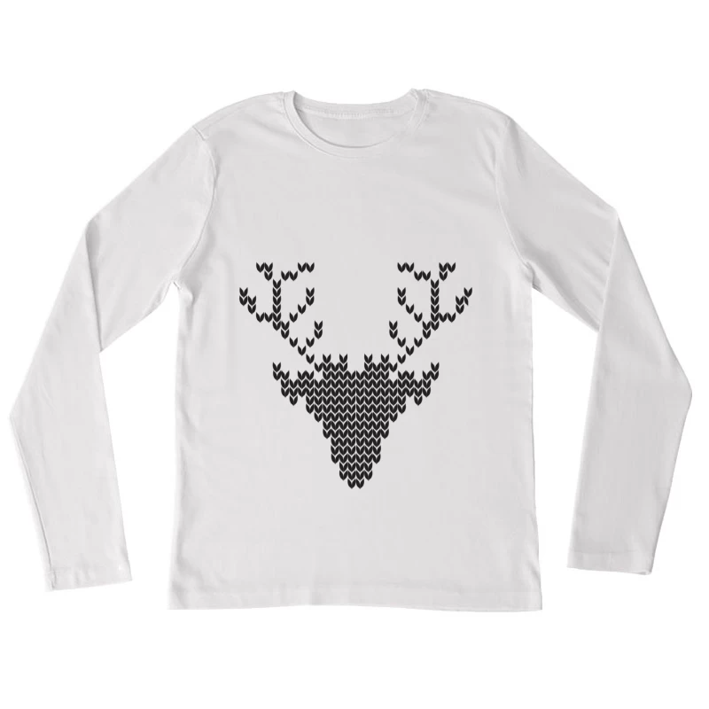 Tête de cerf en motifs Femme Manches Longues T-Shirt