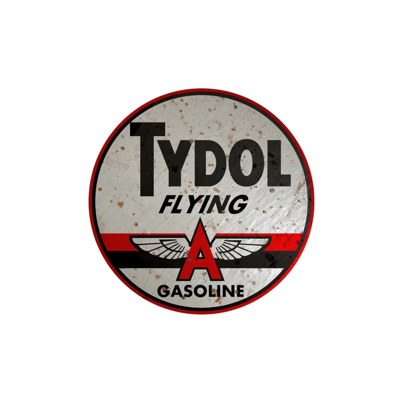 Vintage Tydol Flying A Gasoline Station Logo Sign Throw Pillow