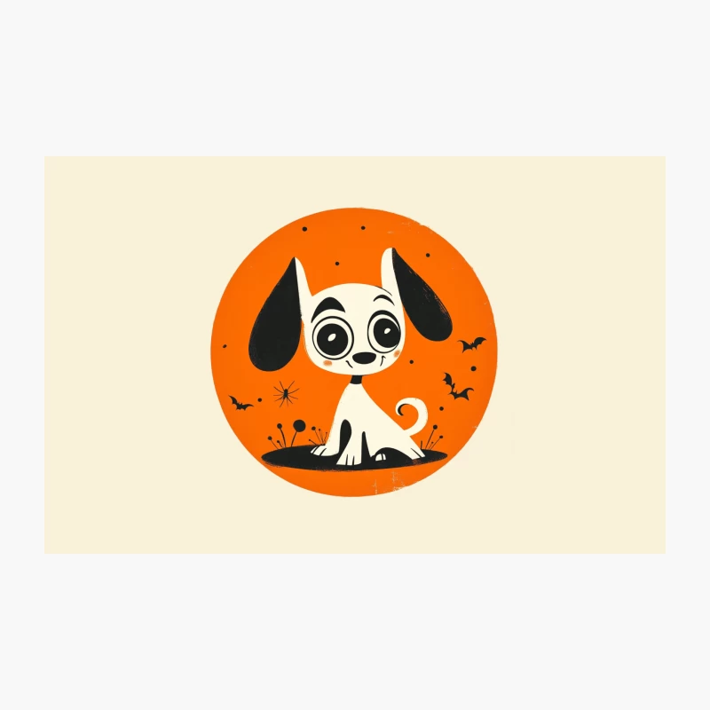 Cute Cartoon Dog in Halloween-Themed Illustration Travel Mug