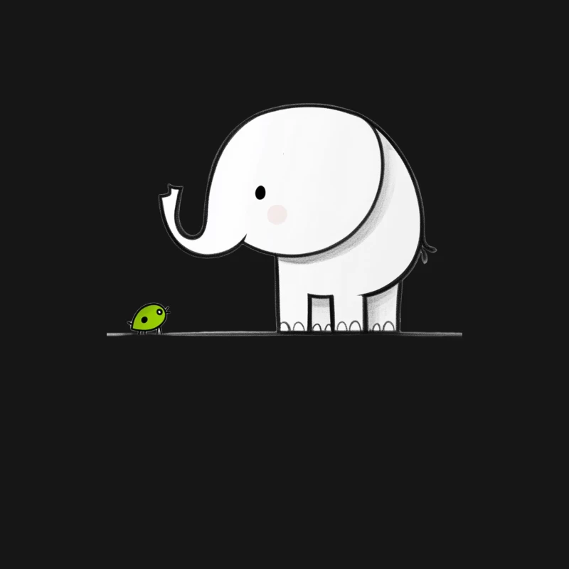 Cute Minimalist Drawing of Elephant and Turtle Friendship Female Long Sleeve T-Shirt