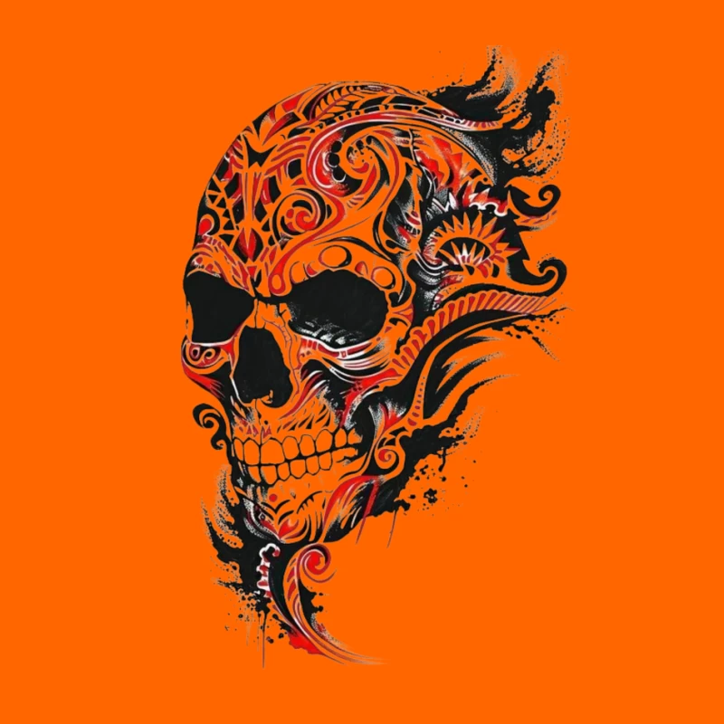 Abstract Decorative Skull Art Pin