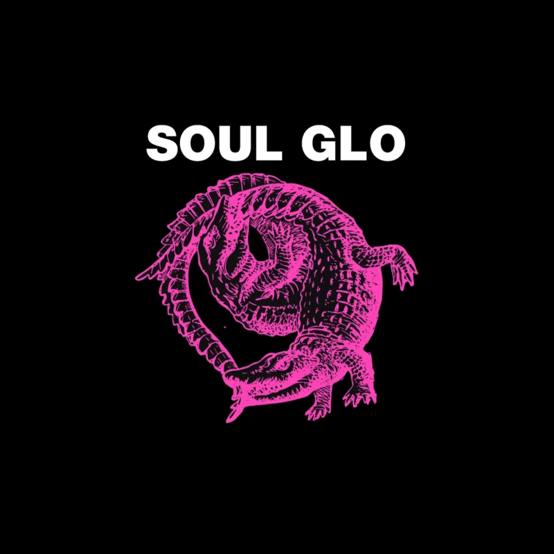 Pink Skeletal Alligator Soul Glo Design Mouse Pad