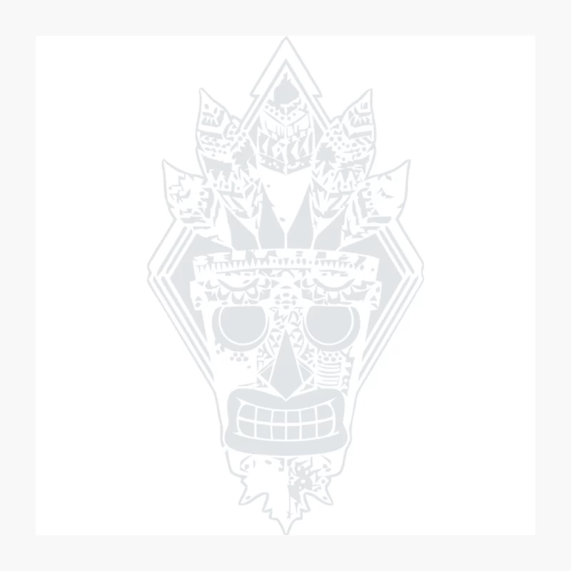 Monochrome Geometric Skull Illustration: Day of the Dead Style Pin
