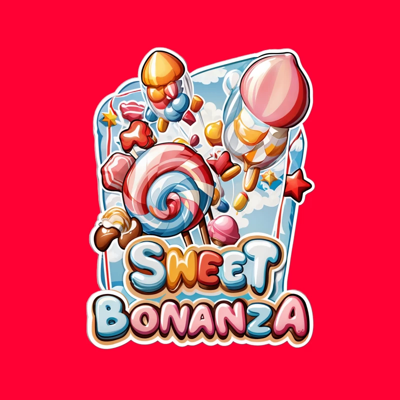 Sweet Bonanza Candy Game Logo Throw Pillow